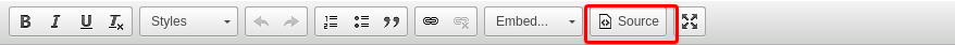 Text editor toolbar with source button highlighted.