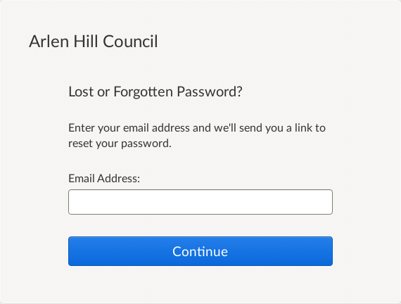 Forgotten password form.