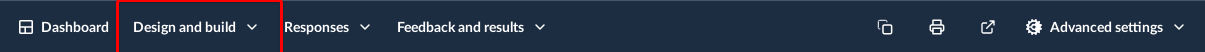 Activity navigation bar with Design and build menu item highlighted.