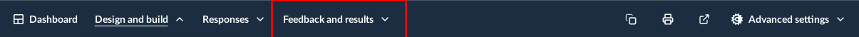 Activity navigation bar with Feedback and results menu item highlighted.