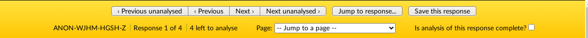 Yellow analysis bar on Analyse Response page.