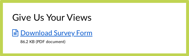 Link/Postal call to action Download Survey Form.